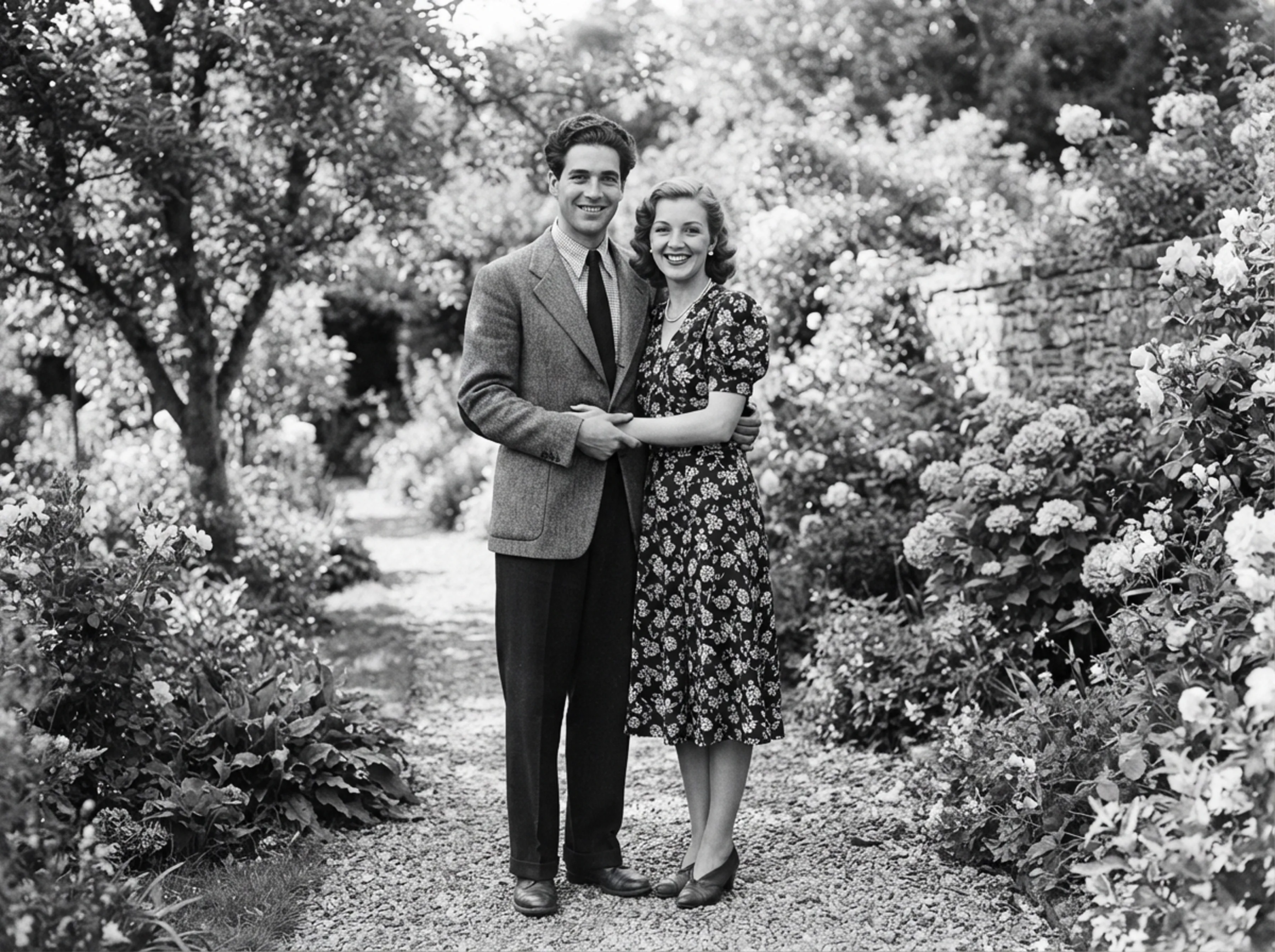 Black-and-white portrait before colorization